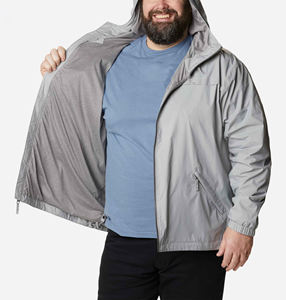 Venta al por mayor en blanco personalizado pulóver chaqueta cortavientos sudaderas con capucha para hombre cremallera lateral con bolsillos chaqueta impermeable chaqueta acolchada - Product Image 3
