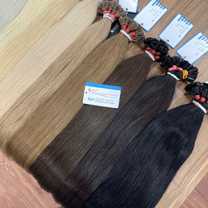 Extensions de cheveux humains à pointe de kératine, textures ondulées et lisses naturelles, couleur piano complète, pointe plate, cheveux vietnamiens - Product Image 5