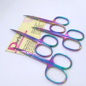 Ciseaux à ongles à lame incurvée extra fine, finition plasma arc-en-ciel, manucure, pédicure, cuticules, marque privée - Product Image 4