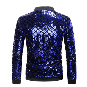 แจ็กเก็ตปักเลื่อมของผู้ชายแจ็กเก็ตผู้ชายน้ำหนักเบาระบายอากาศได้ไซส์ใหญ่พิเศษ - Product Image 4