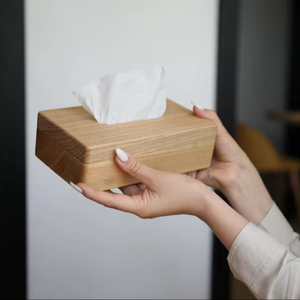 Caja de Pañuelos de Madera de Nogal de Lujo y Duradera |   Portarrollos de Papel de Madera para Baño y Sala de Estar |   Moderno Organizador de Escritorio |   Decoración del Hogar - Product Image 1