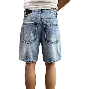 กางเกงขาสั้นผ้ายีนส์สำหรับผู้ชายกางเกงลำลองเอวยางยืดแห้งเร็วระบายอากาศได้ดี - Product Image 3