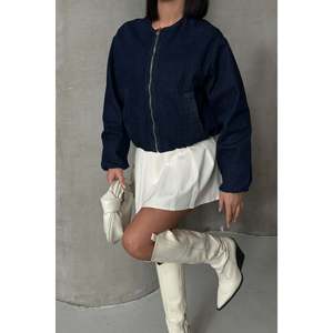 <b>Elasticated</b> Bomber Jacket 6198 - Slap-style Navy Blue - Product Image 5