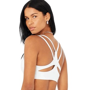บราออกกำลังกายแบบมีสายรัดสำหรับผู้หญิงเสื้อครอปเอวลอยเปิดหลังมีสี่เข็มมีหกเส้นบราเล่นกีฬาโยคะ - Product Image 1