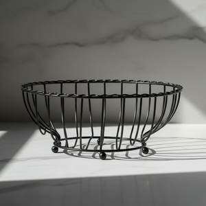 Grand panier à fruits en métal de qualité supérieure, design écologique, fruits sélectionnés, style traditionnel, hauteur 11,3 cm, largeur 26,67 cm - Product Image 4