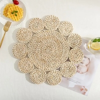 Sous-plats en rotin tressé, dessous-de-verre en jonc de mer, sets de table en paille pour table à manger, produits en gros, mariage, événement, fête