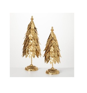 Décoration de Noël Décoration Métal Fer Matériel Antique Golden Tree Lot de 2 Top Vente - Product Image 3