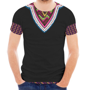 Camiseta de gran tamaño con estampado de bandera y Kente, fabricante de camisetas con bajo MOQ, ropa africana, Camiseta con estampado de soplo - Product Image 3