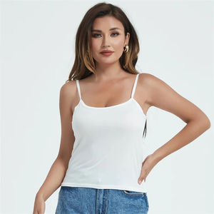 Débardeur de course côtelé sans manches pour femme grande taille avec logo personnalisé, coupe courte, idéal pour l'été - Product Image 3