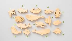 ของเล่นเล่นแบบเปิด, สัตว์ไม้จากอเมริกาเหนือ, สัตว์ป่าไม้, ตัวเลขไม้สําหรับเด็ก - Product Image 2