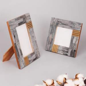 Lujoso marco de fotos de cuerno perfecto para agregar textura y profundidad a una habitación llena de piedra de madera natural y detalles de metal - Product Image 6