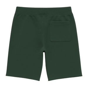 Shorts en molleton vert pour homme, 100% coton biologique de luxe, pré-rétréci, certifié GOTS, confortable, coupe classique - Product Image 2
