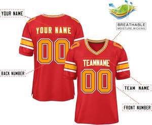 Maillots de football américain personnalisés OEM séchage rapide respirant maille polyester équipe Logo chiffres grande taille Clubwear rayures manches - Product Image 2