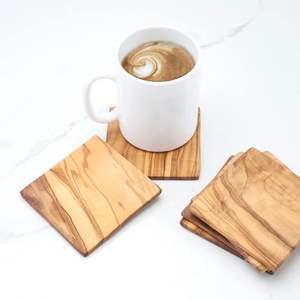 Wooden Coaster Set For Dining <b>Table</b> Heat Resistant Handcrafted Natural Grain Drink <b>Protection</b> - Product Image 4