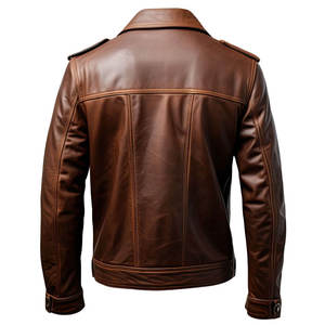 Veste en cuir pour homme, taille américaine, vente en gros, manteau d'hiver, veste de moto, veste en cuir avec capuche amovible - Product Image 2