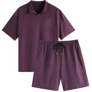 <b>Men</b> Polo Shirt and Shorts <b>Set</b> 2 Pieces With Button Collars Outfits Summer Suit Casual Tracksuit with Pockets Breathable <b>Men's</b> - Product Image 3