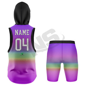 Vente en gros d'uniformes de football drapeau 7v7 maillot de football américain OEM personnalisé par sublimation sans manches vêtements professionnels de compression - Product Image 2