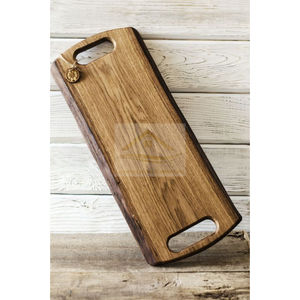 Planche à découper en bois de forme ronde murale en vedette finition d'écrou mural planche à découper créative faite à la main Logo personnalisé disponible - Product Image 2