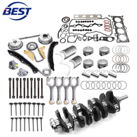 Kit de révision moteur complet : vilebrequin, bielle, segments de piston, chaîne de distribution, soupapes d'admission et d'échappement pour Hyundai Kia G4KJ 2.4L