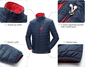Veste matelassée décontractée 2025 pour hommes, légère, compressible, imperméable, respirante, solide, fermeture éclair, coton, vêtements d'extérieur pour l'hiver, accès frontal - Product Image 1