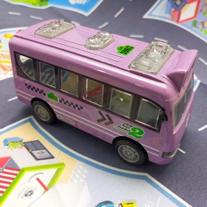 Mini autobús urbano púrpura en juguete de muebles ABS para decoración de casa de muñecas creando un mundo en miniatura - Product Image 5