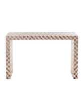 Table à tiroirs en incrustation d'os de haute qualité et commode de salon à fleurs de mer légère meubles en incrustation d'os pour pièce unique