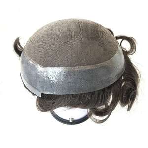 024 Dubai Hair Australia Border Premium Straight Toupee Hommes Cheveux Remy Indiens Patch Technique PU Haute Qualité Grade Cheveux 6 pouces - Product Image 2