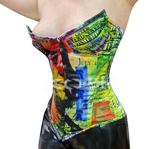 Corsé de Moda con Estampado de Dinero al por Mayor, Top Corsé sin Tirantes para Mujer, Bustier de Satén con Varillas de Acero - Product Image 3