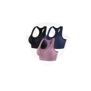 Sujetador Deportivo de Poliéster para Mujer, de Alta Sujeción, Antibacteriano, Espalda Abierta, Busto Bajo, Alta Elasticidad, Ropa Deportiva, Tirantes Cruzados Delanteros - Product Image 1