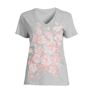 เสื้อยืดลำลองคอวีแขนสั้นทรงสลิมฟิตสำหรับผู้หญิงเสื้อยืดพิมพ์ลายใส่สบายออกแบบได้ตามต้องการ - Product Image 4