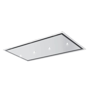 Hotte de plafond en verre et acier au design italien 120x60cm GEA FLAT Hotte de cuisine pour installation de cheminée d'échappement de cuisine - Product Image 1