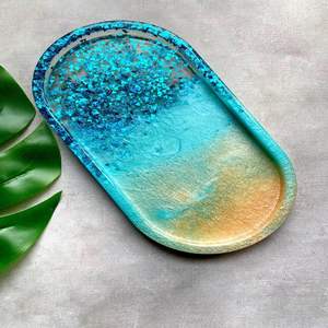 Plateau en résine fait main Design moderne de luxe Durable 100 pièces Logo couleur personnalisable pour servir des apéritifs Desserts décor à la maison - Product Image 5