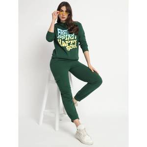 Conjunto de 2 Piezas de Felpa para Mujer, Cuello Redondo, Informal, Pantalones Largos de Invierno, Joggers Cómodos para Uso Diario, de Lana, Color Sólido, Ecológico, 2025 - Product Image 1