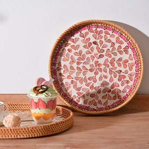 Bandeja para servir comida de postre de ratán de calidad superior, bodas, fiestas de cumpleaños, servidor de alimentos, bandeja de vajilla de India - Product Image 4