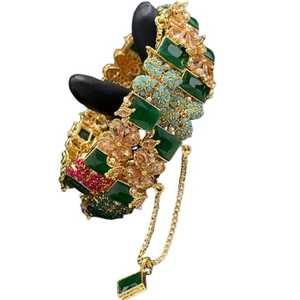 Joyería de moda de inspiración pakistaní con brazaletes Rajwari de circón, conjuntos de Material de oro de 24K, Indio para bodas largas de AA IMPEX - Product Image 1