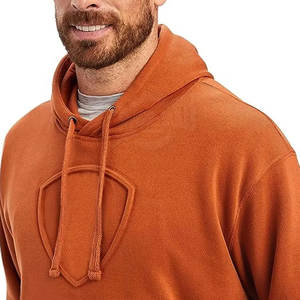 Sudaderas con capucha en relieve para hombre de alta calidad, logotipo impreso personalizado, Material transpirable de secado rápido, patrón sólido, cuello con capucha para invierno - Product Image 3