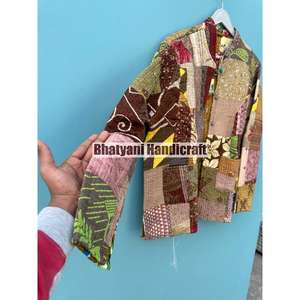 Chaqueta Acolchada de Algodón Puro Hecha a Mano en India, Reversible, Transpirable, para Invierno, Unisex, Color y Talla Personalizables - Product Image 4