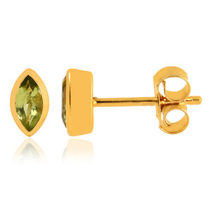 Pendientes de tuerca chapados en oro con piedras preciosas de topacio blanco de Plata de Ley 925 para mujer, joyería de regalo de aniversario de boda de compromiso - Product Image 5