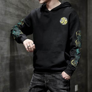 Customs <b>Men</b> Clothes Pure Cotton Pullover <b>Hoodie</b> with Big Pocket <b>Thick</b> Silicone Printing Winter Season <b>Hoodie</b> No String - Product Image 5
