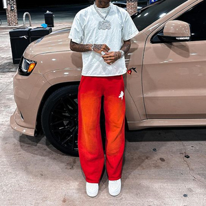 Sun Fade Acid Wash Baggy Survêtement Pantalon Hip Hop Vintage Sport Survêtement Pantalon Survêtement Ensemble - Product Image 3