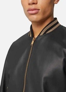 Vente en gros blouson d'aviateur en cuir pour femmes de style rue élevé hiver col montant fermeture à glissière nouveau tissu Service OEM disponible - Product Image 2