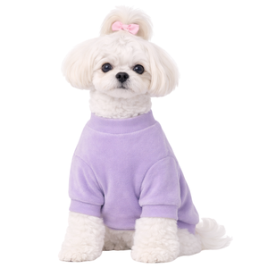 Lavender Fleece Dog Sweatshirt Soft Cozy Pullover for Small Dogs Warm Lightweight Pet Apparel for Everyday Wear - Product Image 1