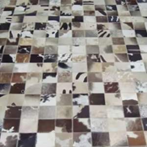 Tapis en cuir véritable de haute qualité, style moderne, 100% cuir véritable, poils naturels brodés, cuir cousu naturellement, pour usage domestique - Product Image 2