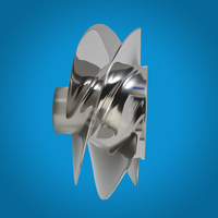 Kit d'impeller de pompe GTR 230 / GTR-X 230 PWC, surface polie, 4 pales, diamètre 161 mm, pour jet ski Seadoo