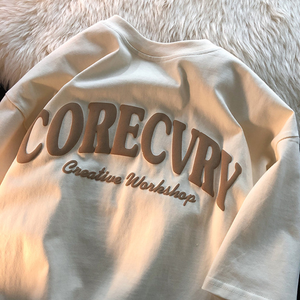 Camiseta Personalizada de Algodón 100%, Corte Regular, Tejido Sólido, Espuma 3D para Logotipo, Lisa, Manga Corta, Estilo Casual para Hombre - Product Image 4