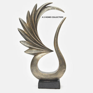 Accessoires de décoration intérieure, anneau rond avec sculpture d'oiseaux assis sur un tronc d'arbre, or, objet décoratif en métal pour la chambre à coucher - Product Image 4