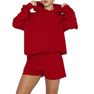 Femmes vêtements logo personnalisé survêtement dames ensemble court décontracté 2 pièces sweat à capuche et short ensemble femmes 2026 - Product Image 2