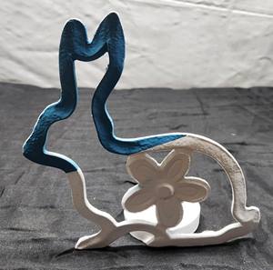 Portavelas de Aluminio Hechos a Mano con Forma de Animales en Color Blanco Liso de Sonnet Decor para Decoración del Hogar y Ocasiones Navideñas - Product Image 2