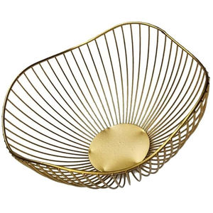 Cesta de almacenamiento de hierro más vendida, diseño atractivo con acabado dorado, cesta de frutas, cesta decorativa para utensilios de cocina para el hogar - Product Image 1