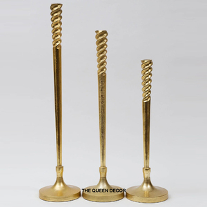 Bougeoir en métal plaqué or décoratif en métal aluminium de luxe bougeoir maison et restaurant décoration de table - Product Image 1